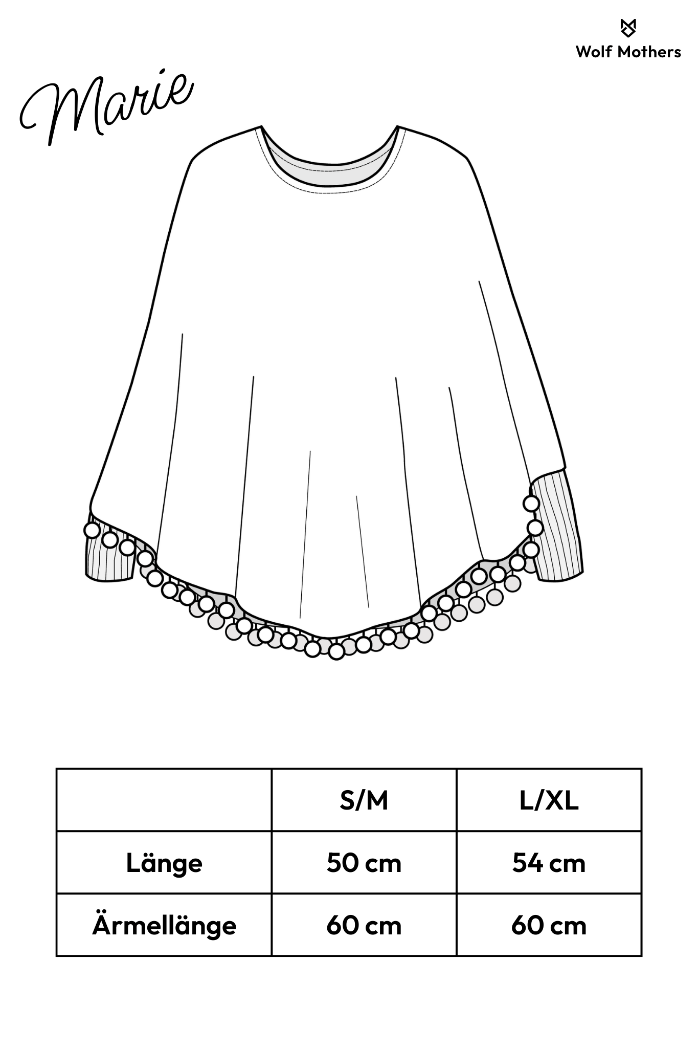 Poncho MARIE black - Wolf Mothers