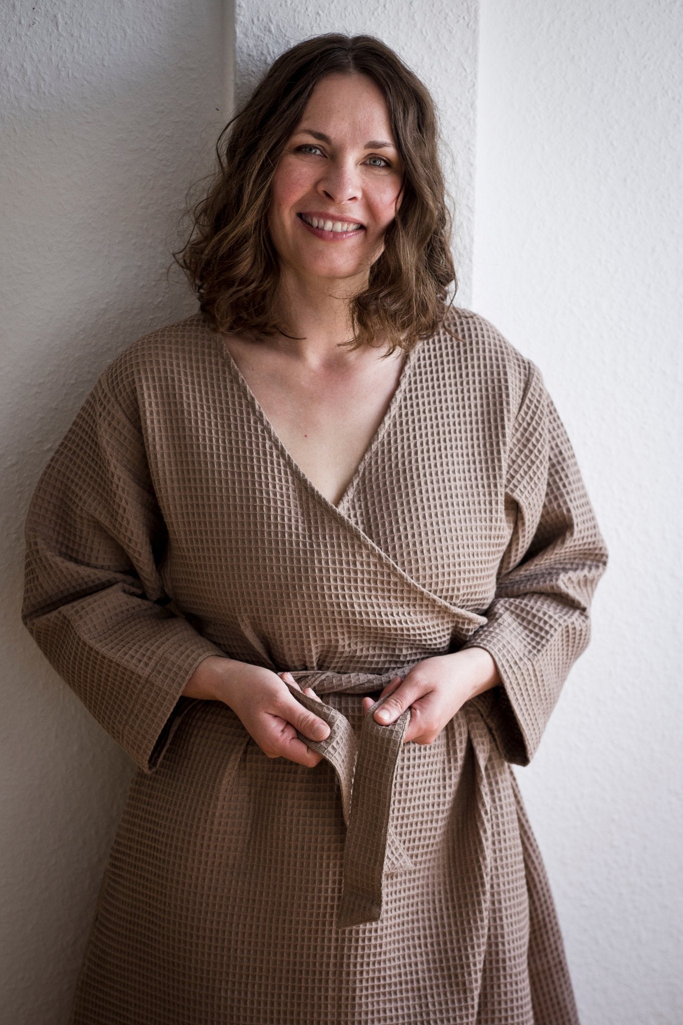 Kimono Morgenmantel MAYA Beige - Wolf Mothers